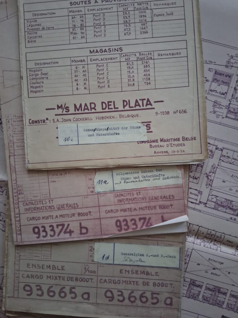 Historisches Konvolut zur M/S Mar del Plata und zur späteren MS Heinrich Heine der Deutschen Seereederei Rostock.