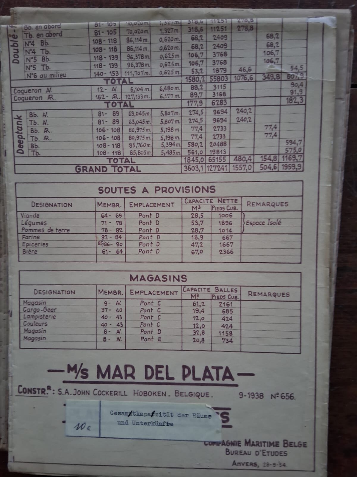 Historisches Konvolut zur M/S Mar del Plata und zur späteren MS Heinrich Heine der Deutschen Seereederei Rostock. – Bild 7