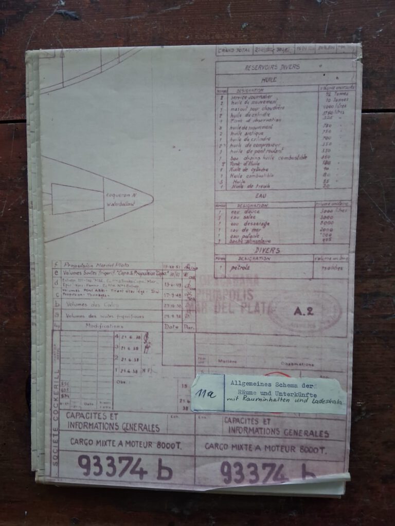 Historisches Konvolut zur M/S Mar del Plata und zur späteren MS Heinrich Heine der Deutschen Seereederei Rostock.