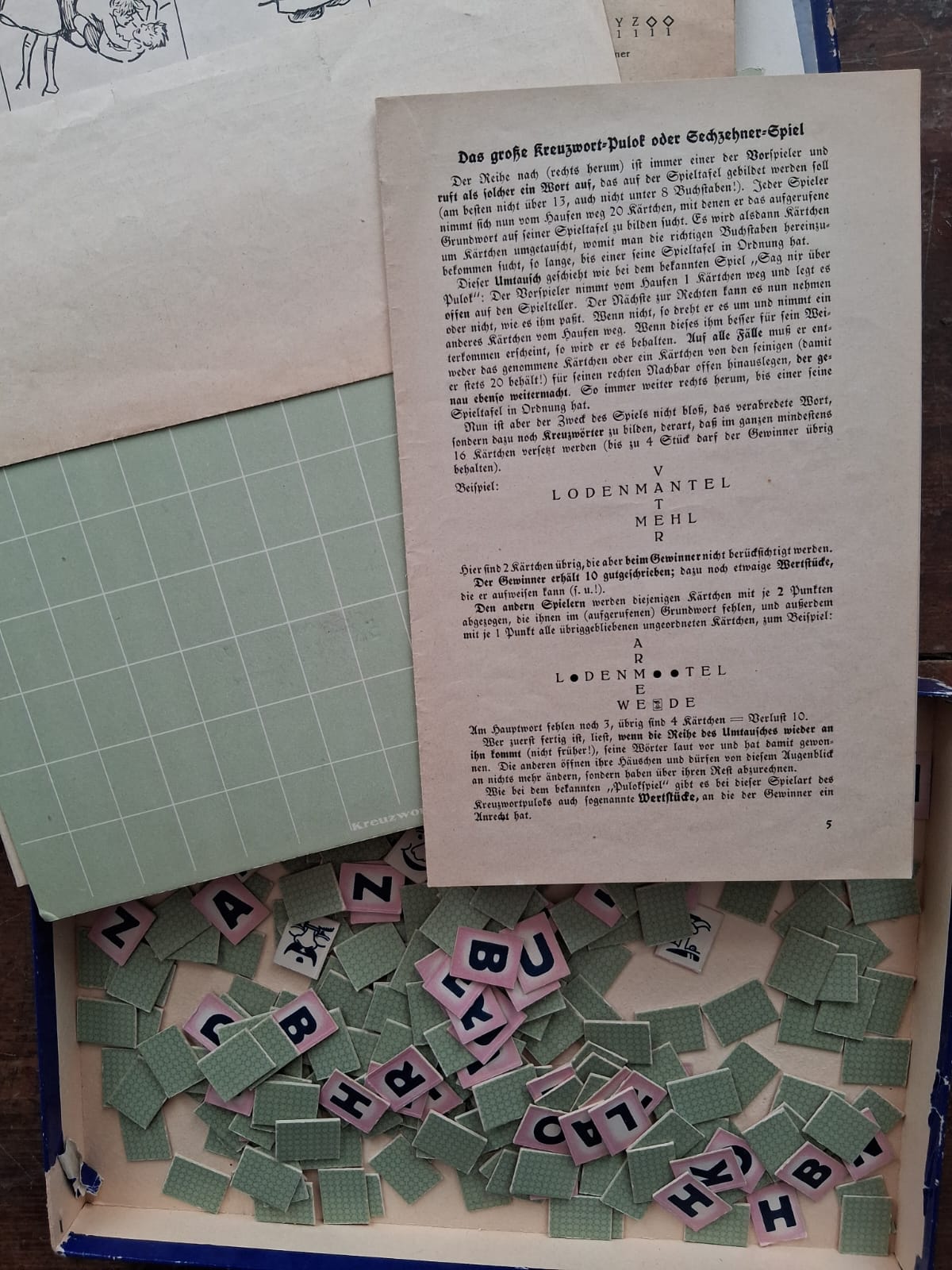 Kreuzwort-Pulok – historisches Gesellschaftsspiel von 1933, vollständig – Bild 5