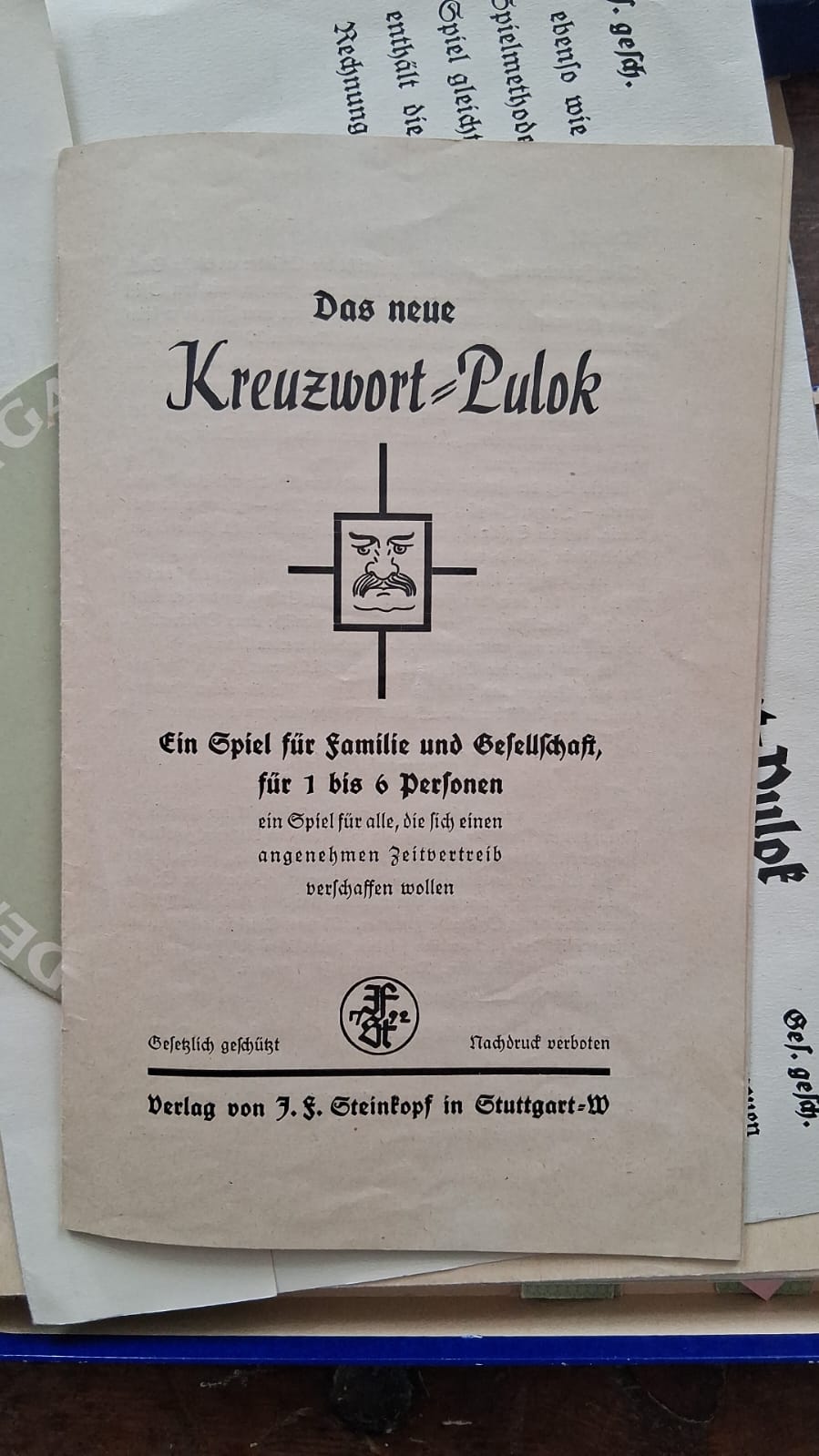 Kreuzwort-Pulok – historisches Gesellschaftsspiel von 1933, vollständig – Bild 6